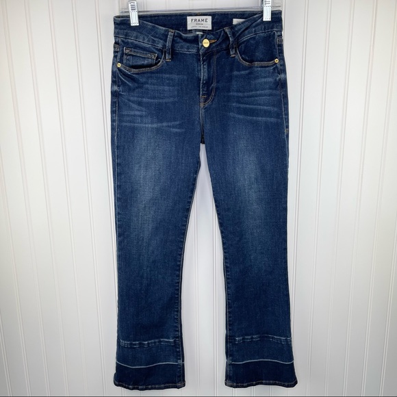 Frame Le Crop Mini Boot Released Hem Jeans Atlas Wash Size 26 Style: LCMBWRH179 - Picture 4 of 14